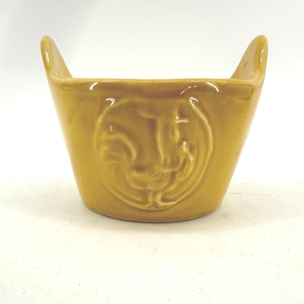 Majoliche Messica Ceramic Rooster Bowl Italy Mustard Yellow 6in Farmhouse
